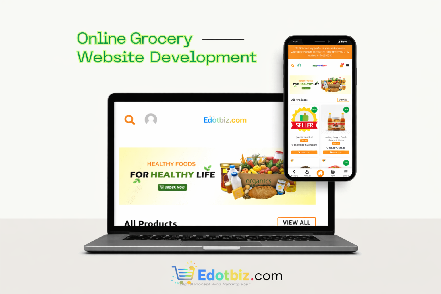 Mobile Responsive Grocery Website Development (WordPress) | Edotbiz.com