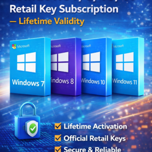 Genuine Windows 7/ 8/10/11 Retail Key–Lifetime Activation